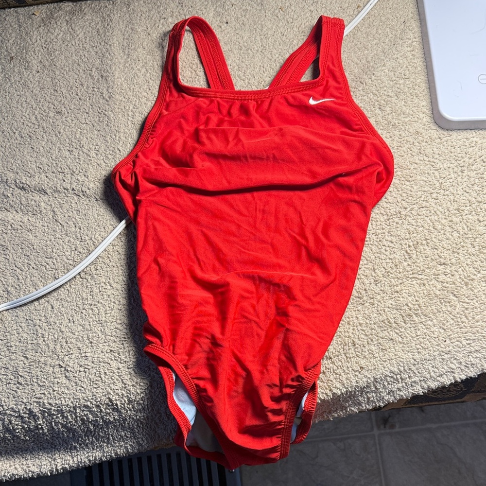 Nike Bright Red Athletic Swimsuit